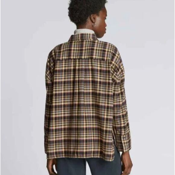 NEW Everlane Cotton Oversized Flannel Boxy Oxford Shirt in Plaid XS - Picture 9 of 9